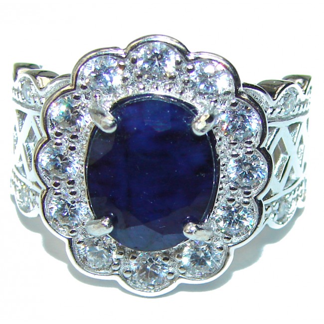 Fancy Sapphire .925 Sterling Silver Ring size 6
