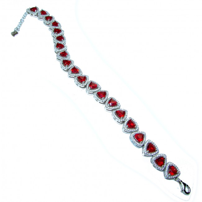 Mesmerizing Red Topaz .925 Sterling Silver handmade Bracelet