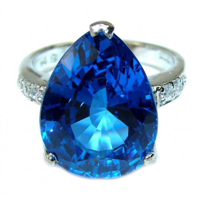 Magic Perfection London Blue Topaz .925 Sterling Silver Ring size 7 1/2