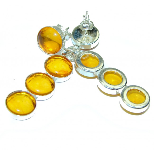 Authentic Baltic Polish Amber .925 Sterling Silver earrings