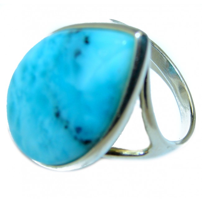 Amazing quality Larimar .925 Sterling Silver handmade ring size 9