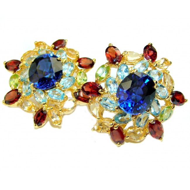 Pure Perfection London Blue Topaz 14K Gold over .925 Sterling Silver earrings