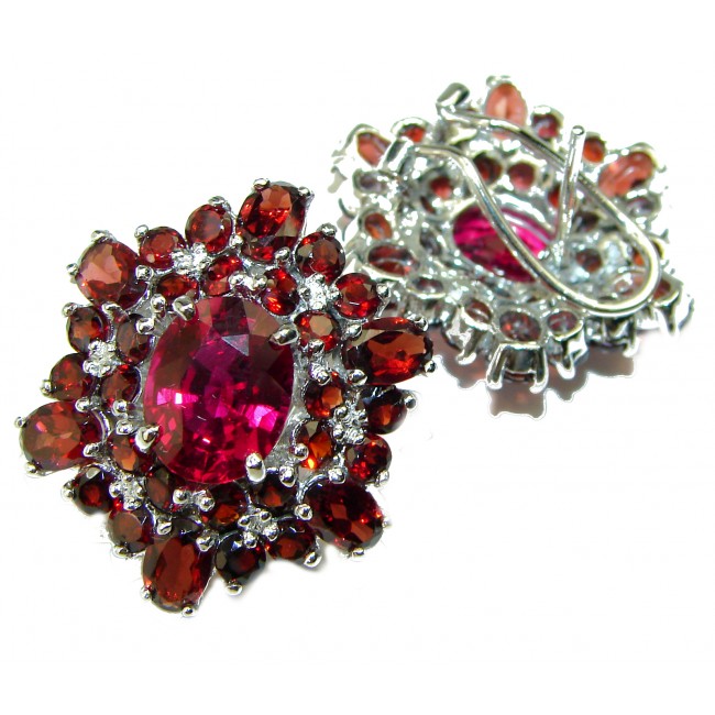 Renaissance Ruby Garnet .925 Sterling Silver handcrafted earrings