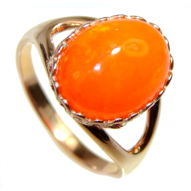 Mexican Sunset Mexican Opal 18K Rose Gold over .925 Sterling Silver handcrafted Ring size 6