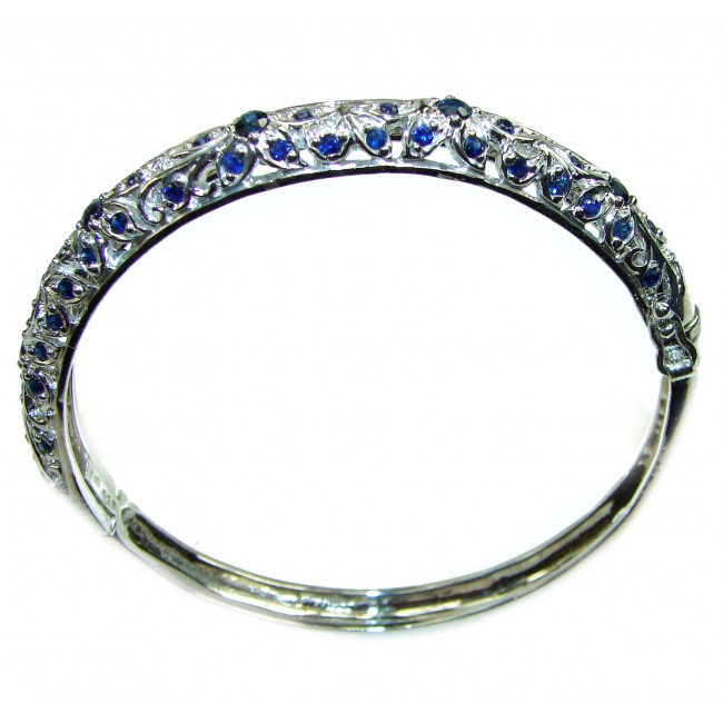 Precious Natural Sapphire .925 Sterling Silver Bangle bracelet