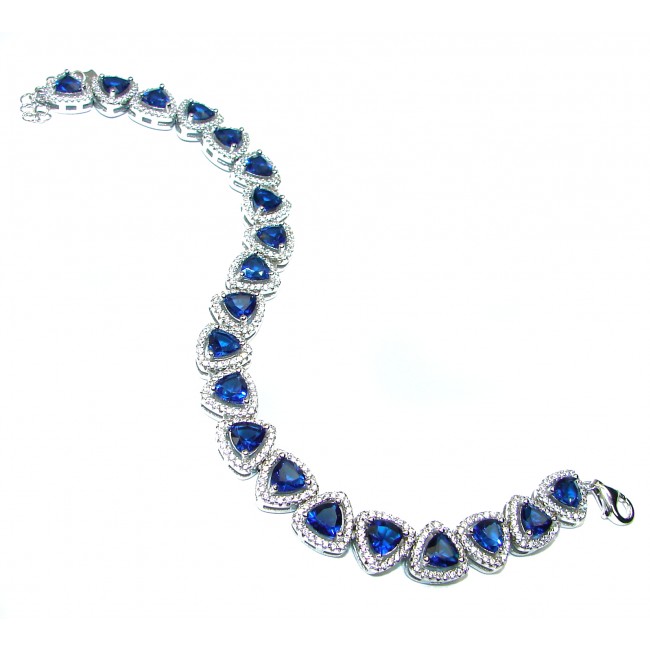 Mesmerizing London Blue Topaz .925 Sterling Silver handmade Bracelet