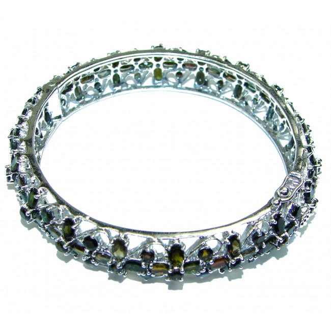 Precious Natural Sapphire .925 Sterling Silver Bangle bracelet