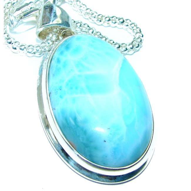 Peaceful Stone Authentic Larimar .925 Sterling Silver handcrafted Necklace