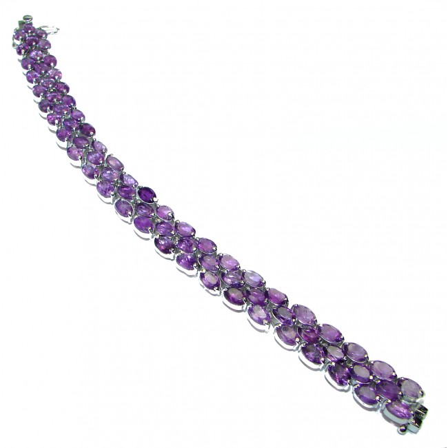 Authentic faceted Amethyst .925 Sterling Silver handcrafted Bracelet