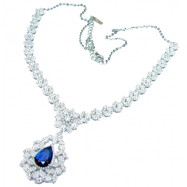 Endless Love Sapphire .925 Sterling Silver handcrafted necklace