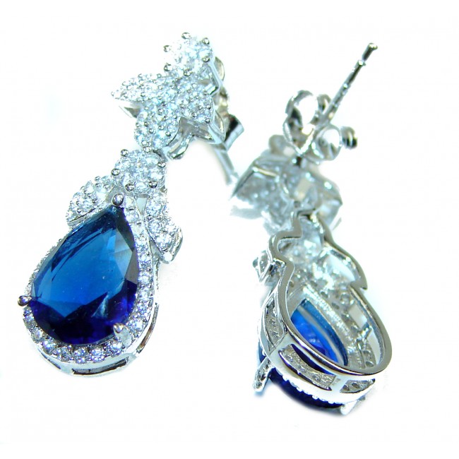 Endless Love Sapphire .925 Sterling Silver handcrafted Earrings