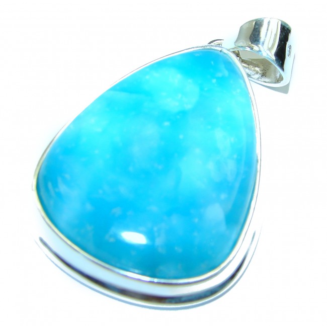 Great quality Larimar 14K Gold over .925 Sterling Silver handmade pendant