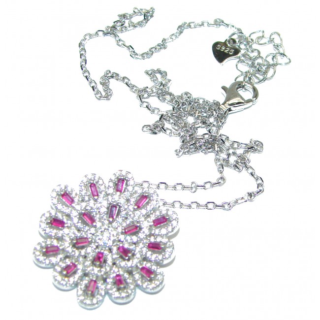 Pink Melody faceted Ruby .925 Sterling Silver handcrafted necklace