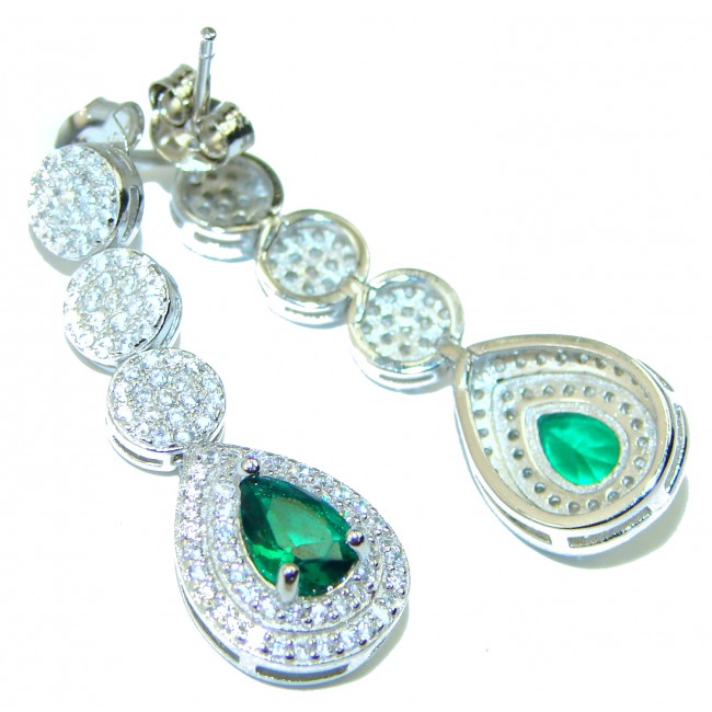 Timless Treasure Emerald .925 Sterling Silver handcrafted Earrings