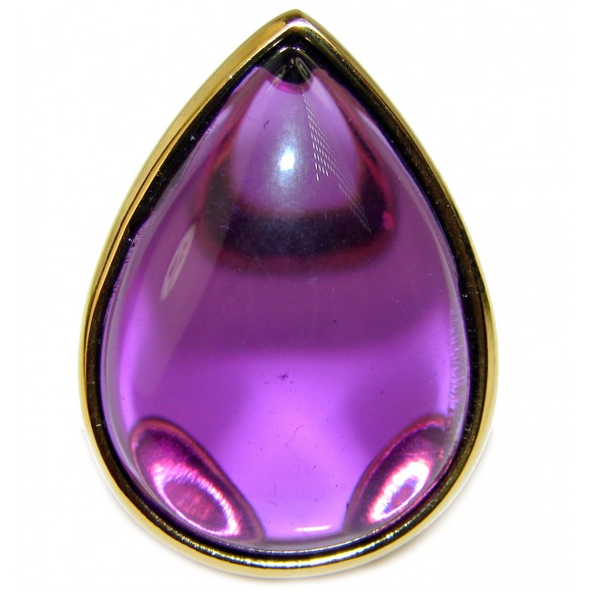 Spectacular Amethyst 14K Gold over .925 Sterling Silver Handcrafted Large Ring size 6 3/4