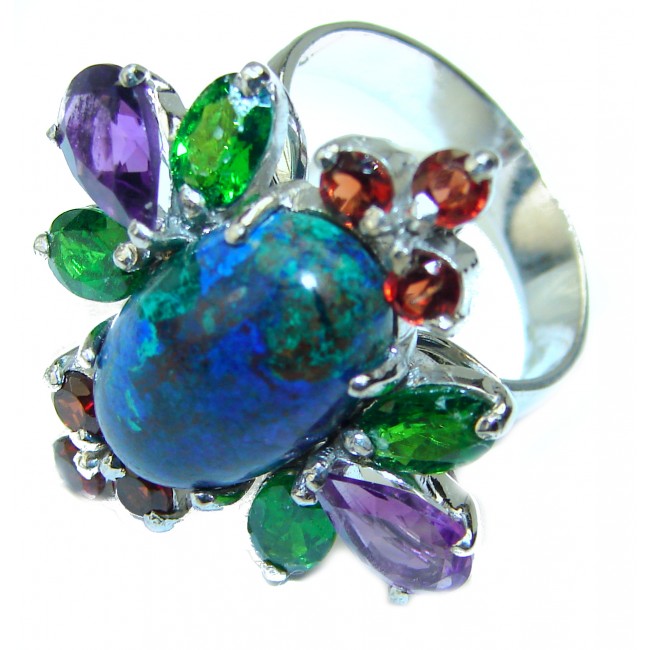 Great quality Blue Azurite .925 Sterling Silver handcrafted Ring size 8 1/2