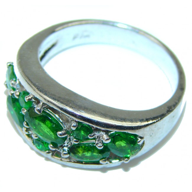 Special Chrome Diopside .925 Sterling Silver handmade ring s. 8