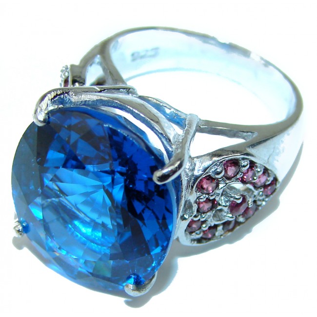 Magic Perfection London Blue Topaz .925 Sterling Silver Ring size 6 3/4