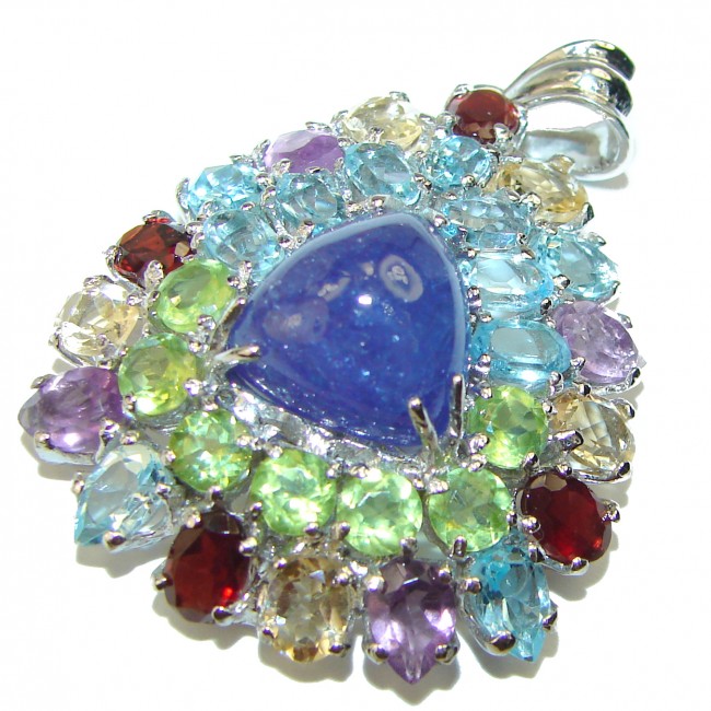 Exotic Beauty 22.2 carat Tanzanite .925 Sterling Silver handcrafted pendant