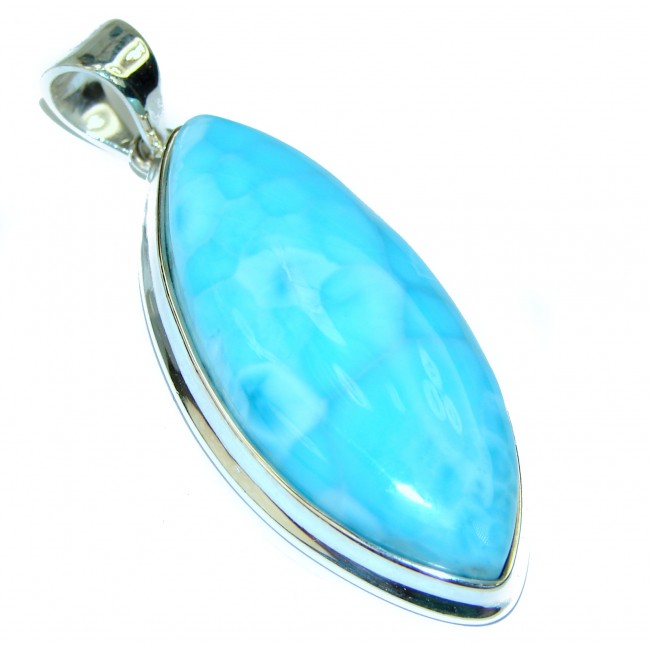 Great quality 85.8 carat Authentic Larimar .925 Sterling Silver handmade pendant