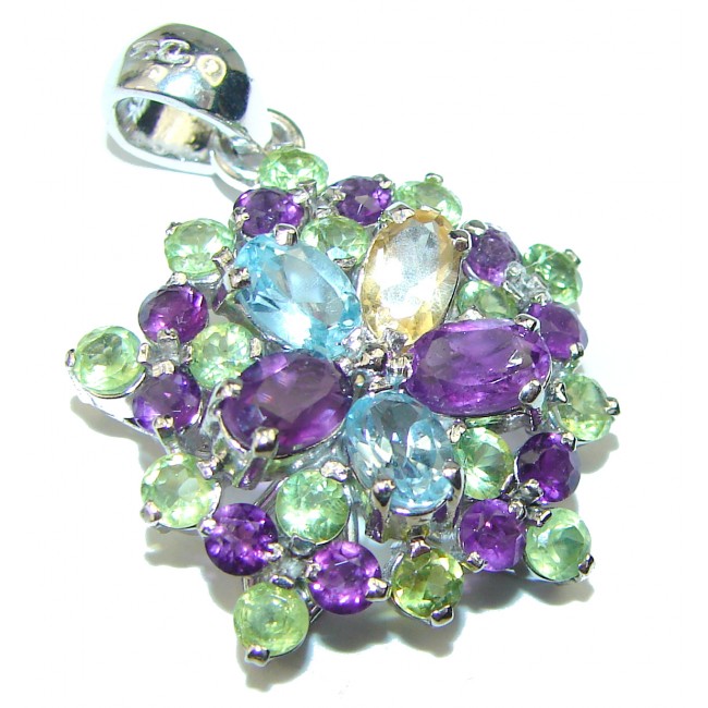 Summer Meadow authentic Multigem .925 Sterling Silver handcrafted Pendant