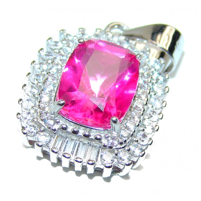Princess Charm Pink Topaz .925 Sterling Silver handcrafted Pendant