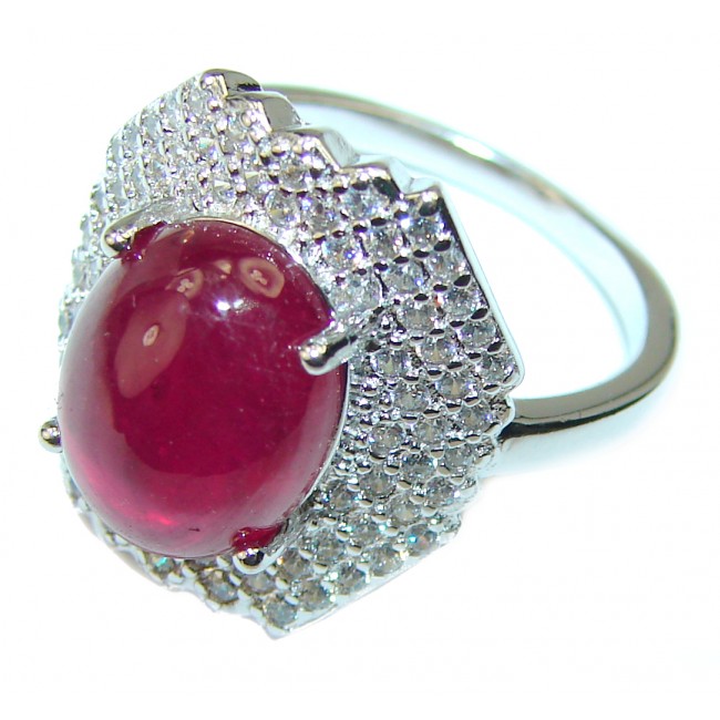 Fancy Authentic Ruby .925 Sterling Silver Ring size 7
