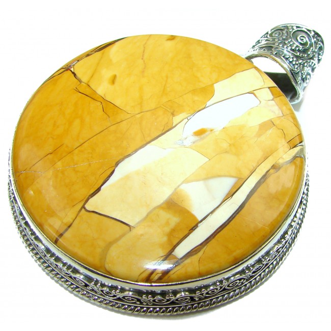 58.9 grams Australian Bracciated Mookaite Jasper .925 Sterling Silver handcrafted pendant