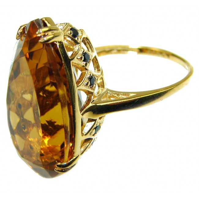 Smoky Topaz 14k yellow Gold over .925 Sterling Silver Ring size 6 3/4