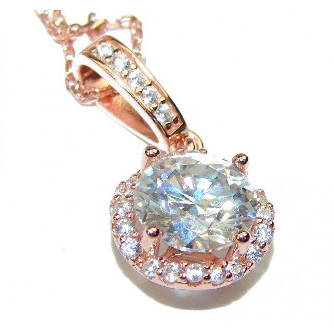 Exclusive White Topaz 14K Rose Gold over .925 Sterling Silver necklace