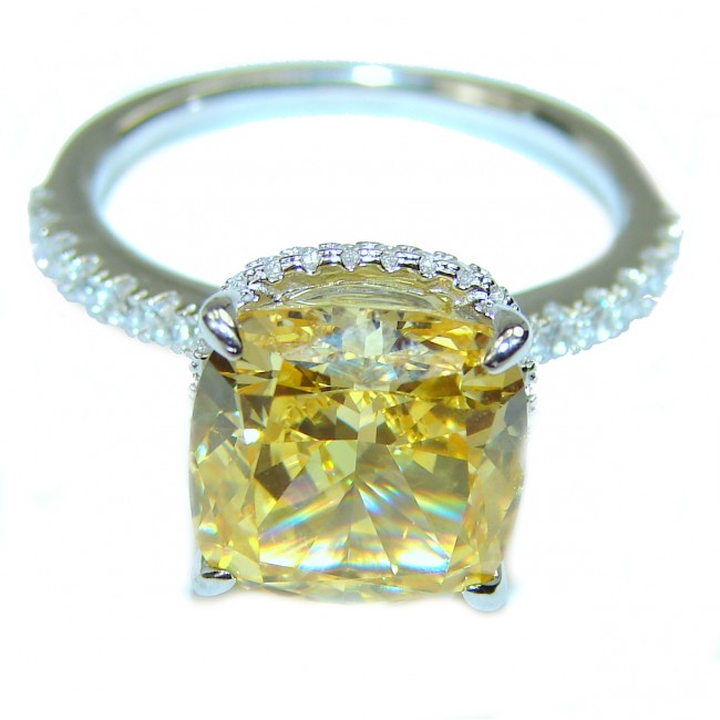 Vivit Yellow Sapphire .925 Sterling Silver handcrafted ring; s. 7