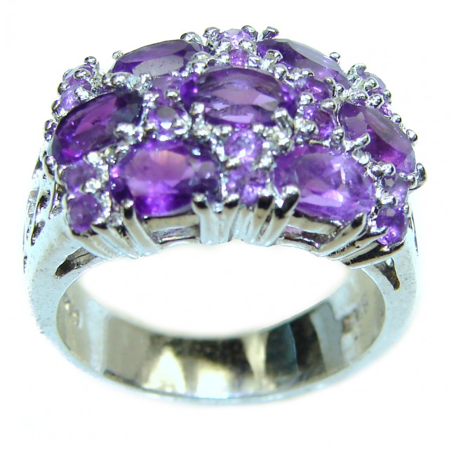Spectacular Amethyst .925 Sterling Silver Handcrafted Ring size 7 3/4