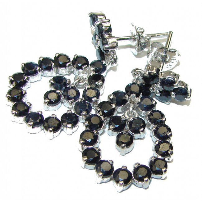 Romantic Inspitation Sapphire .925 Sterling Silver handcrafted Earrings