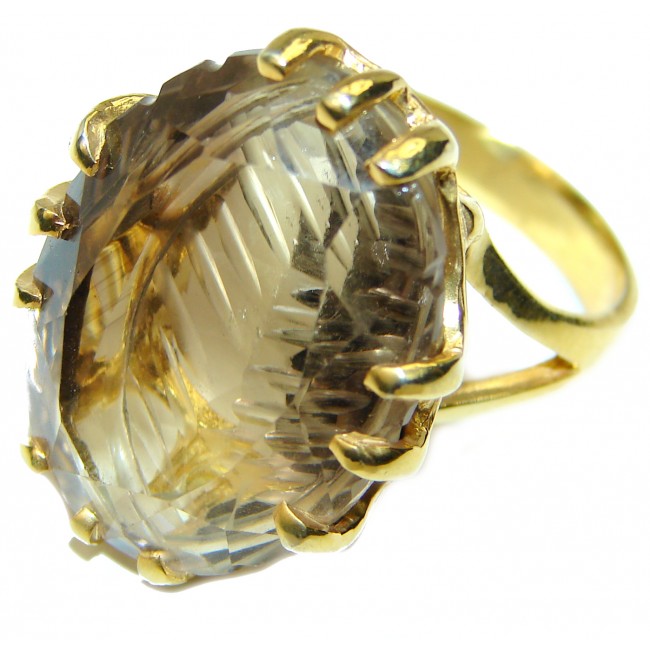 Beautiful Smoky Topaz 14K Gold over .925 Sterling Silver Ring size s. 8 1/2