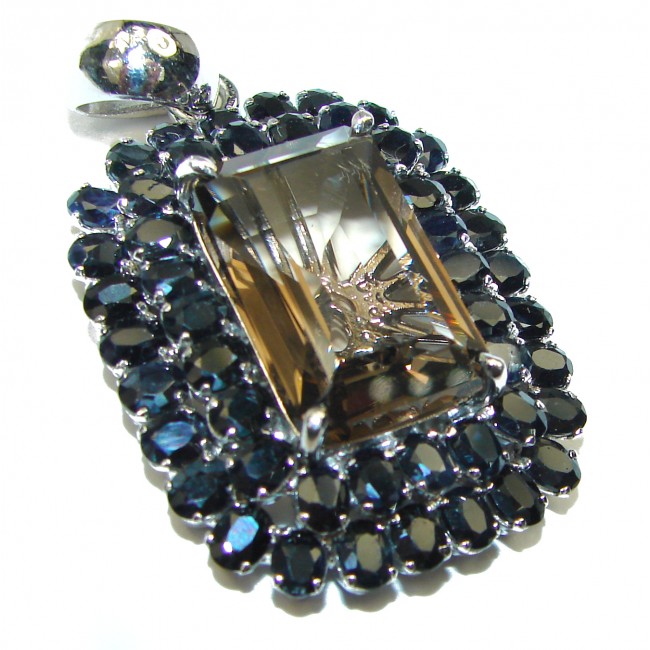 Hopeless Romantic Authentic Smoky Quartz Sapphire .925 Sterling Silver handcrafted Pendant