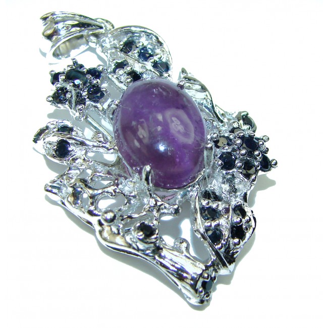 Authentic African Amethyst Sapphire .925 Sterling Silver handcrafted Pendant