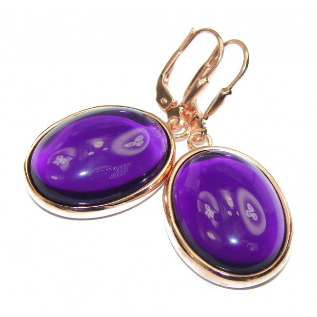 Purple Desire authentic Amethyst 14K Gold over .925 Sterling Silver earrings