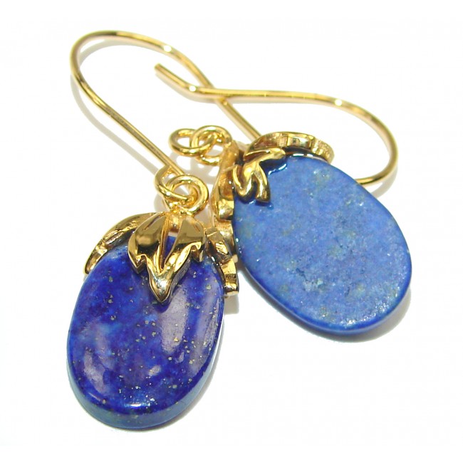 Gorgeous Lapis Lazuli 14K Gold over .925 Sterling Silver handcrafted earrings