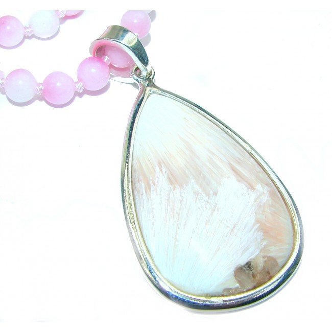 Freedom Genuine Pink Opal .925 Sterling Silver brilliantly handcrafted necklace