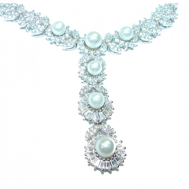 Spectacular Pearl .925 Sterling Silver handmade Necklace