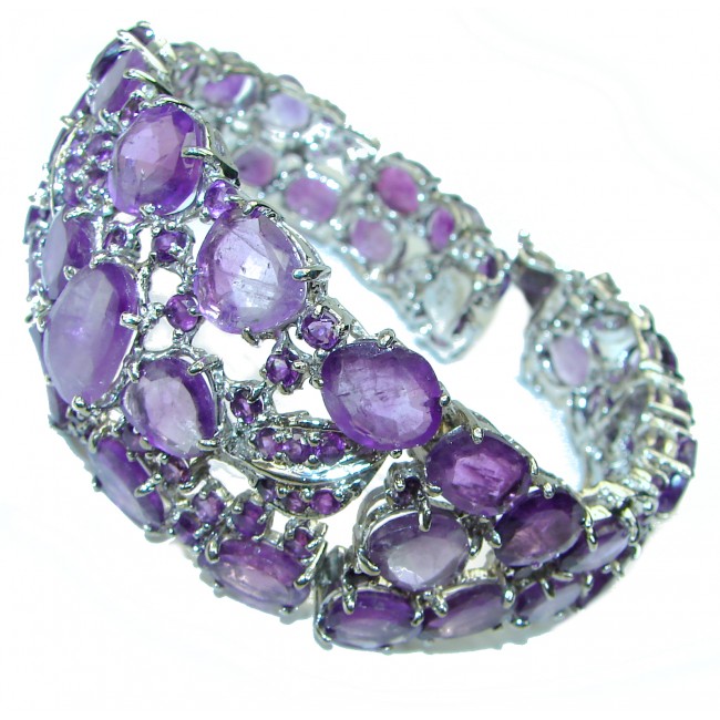Purple Orchid authentic African Amethyst .925 Sterling Silver handcrafted Bracelet