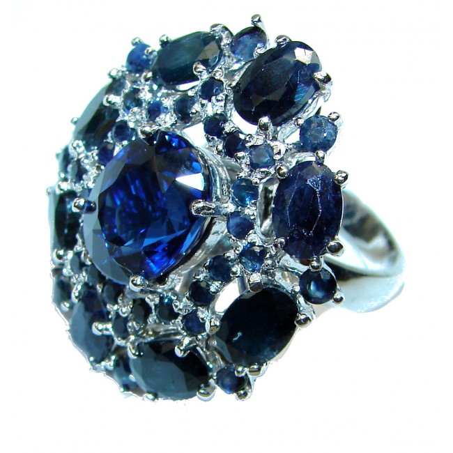 SOUTHERN STAR London Blue Topaz Sapphire .925 Sterling Silver handmade ring size 6 1/2