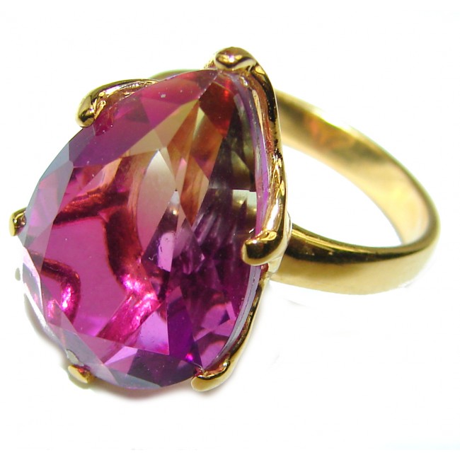 10.5 carat Purple Sapphire 18K Gold over .925 Sterling Silver Statement Ring s. 7