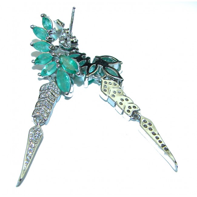 Timeless Treasure genuine Emerald .925 Sterling Silver handcrafted Earrings