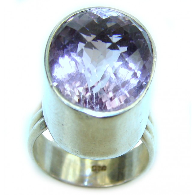 Spectacular 20.5 carat Pink Amethyst .925 Sterling Silver Handcrafted Ring size 5 3/4