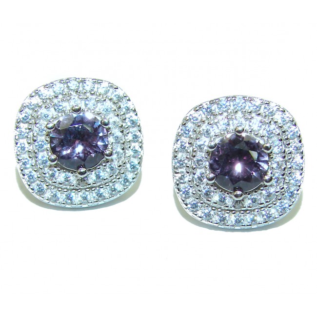 Amazing authentic Amethyst White Sapphire .925 Sterling Silver earrings
