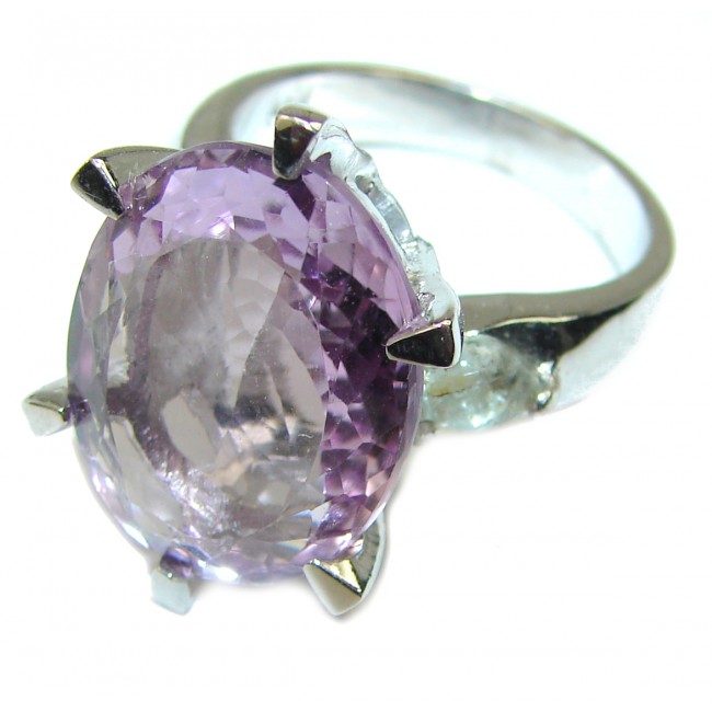 Spectacular 15.5 carat Pink Amethyst .925 Sterling Silver Handcrafted Ring size 7 3/4