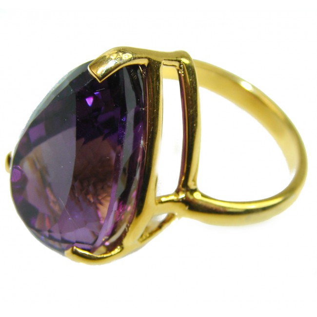 Purple Beauty 26.5 carat natural Amethyst .925 Sterling Silver Handcrafted Ring size 8