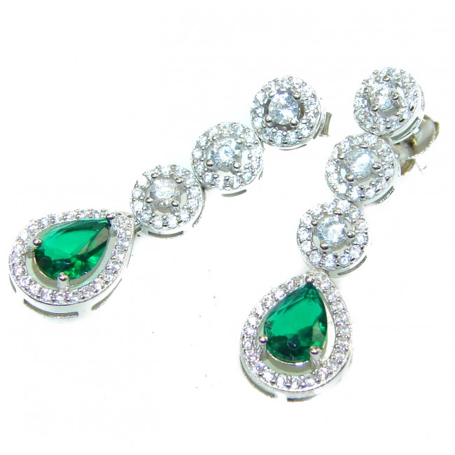 Timeless Treasure Emerald .925 Sterling Silver handcrafted Earrings