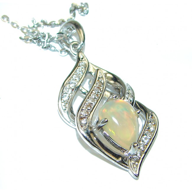 Real Masterpiece Natural Ethiopian Opal .925 Sterling Silver handcrafted Necklace